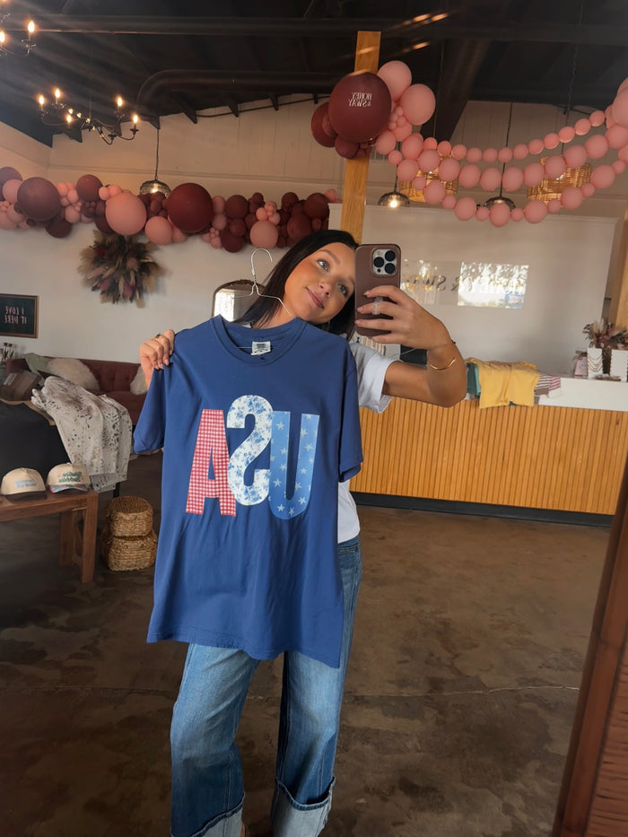 Navy USA Graphic Tee