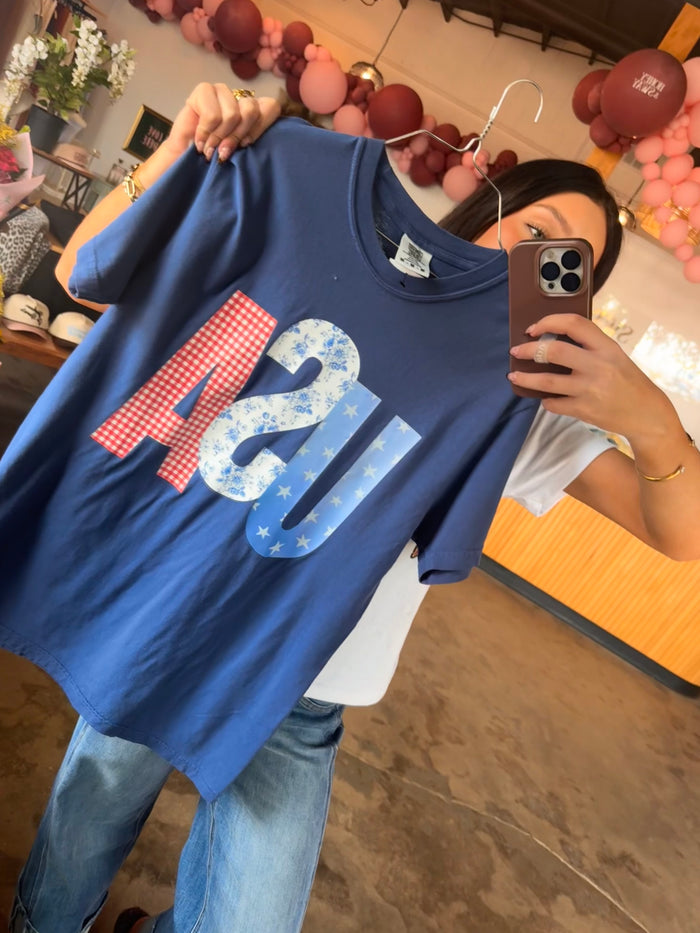 Navy USA Graphic Tee