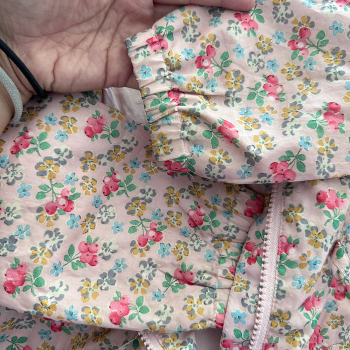 Next / Pink floral zip up windbreaker / 2-3Y