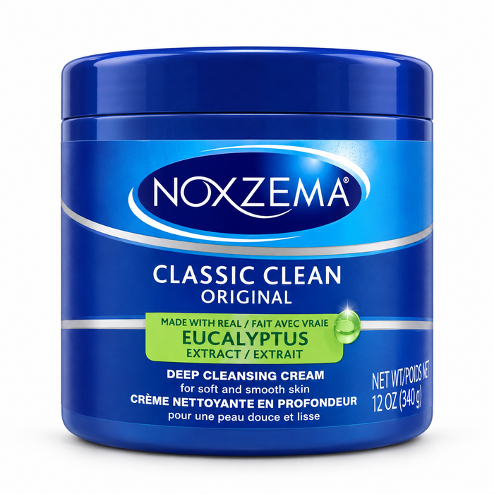 Noxzema Classic Clean Original Deep Cleansing Cream 12oz with eucalyptus extract for deep cleansing and soft smooth skin