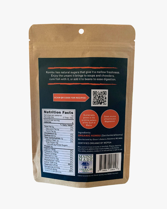 Ocean's Balance, Organic Whole Leaf Kombu - 1oz