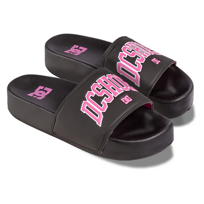 Ojota Dc Slide Platform Mujer Negro Rosa - Indy