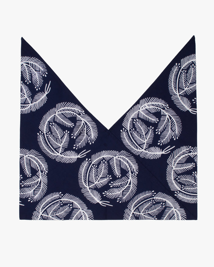 Okawahara, Furoshiki Loose Bag, Navy Pine
