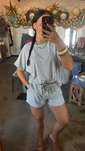 Olive and Grey Striped Set