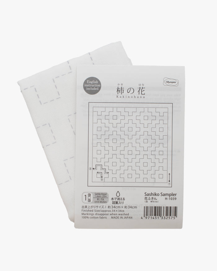 Olympus, Hana-Fukin Sashiko Sampler, Kakinohana, White