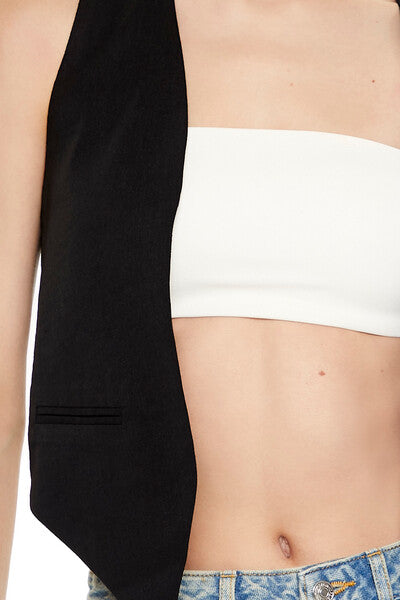 Open-Front Pointed-Hem Vest
