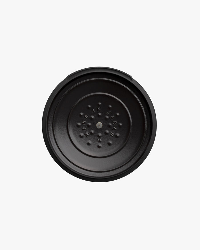 Oven Pot 2.0, Vermicular, Round Knob Lid & Lid Stand, Matte Black, 18cm