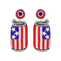 Patriotic Beer Can Earrings