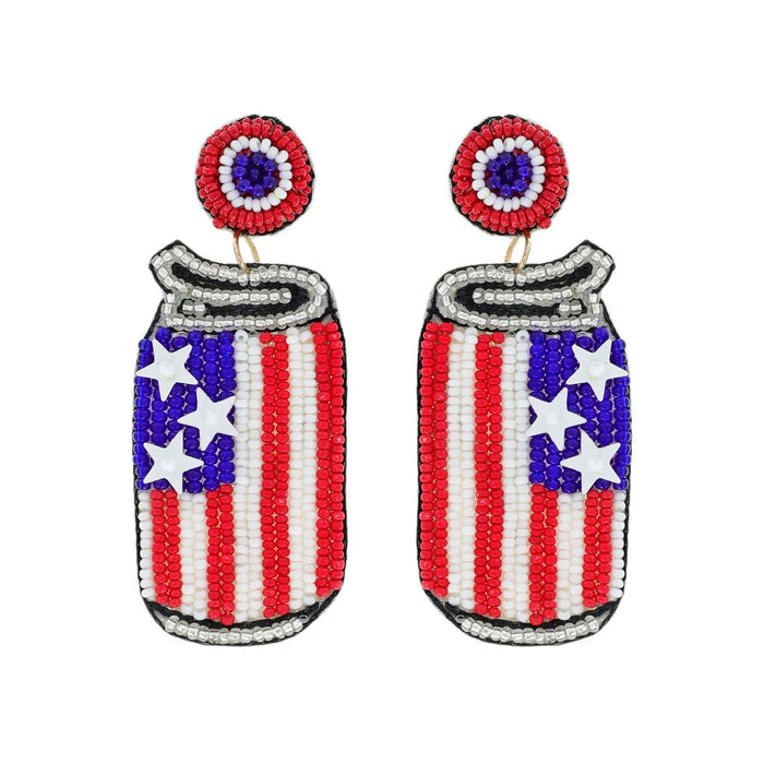 Patriotic Beer Can Earrings
