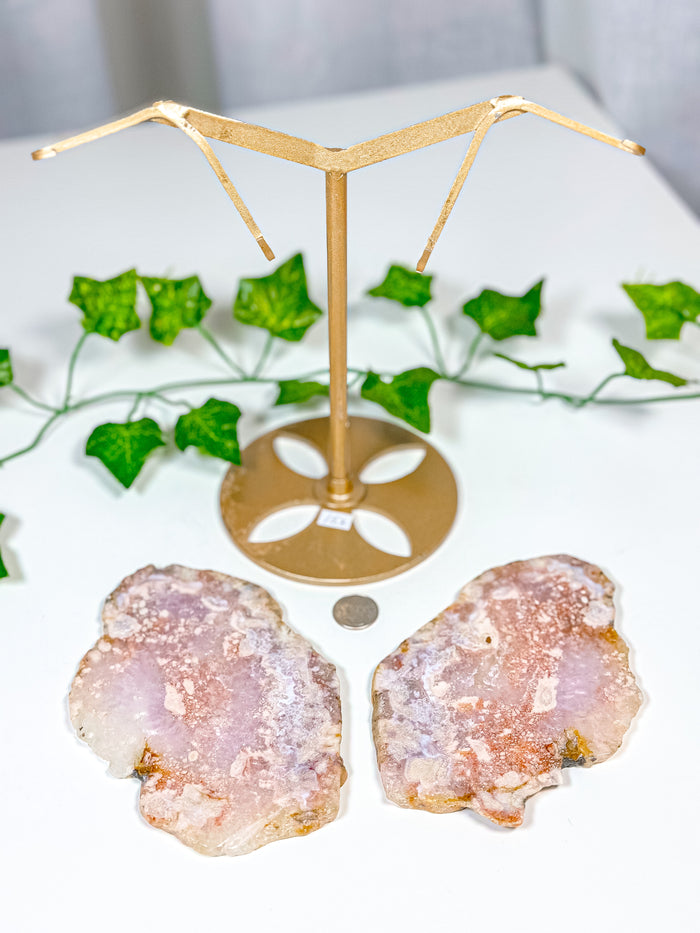 Pink Amethyst Butterfly Wings on Stand (152)