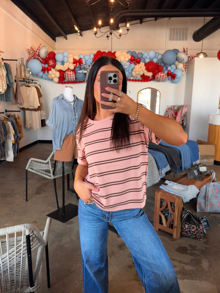 Pink Skies Striped Tee