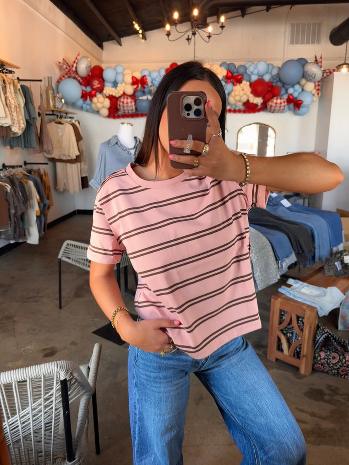 Pink Skies Striped Tee