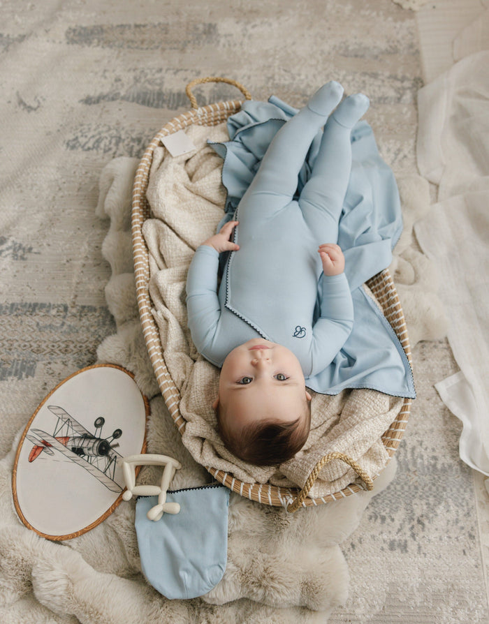 Piped Scalloped Layette Set