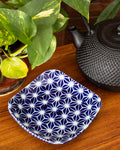 Plate, Ichiyama, Indigo Edo Komon, Large Square, Various Styles