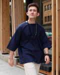 Dark navy Muro shirt by Prospective Flow at Kiriko Made