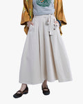 Prospective Flow Wrap Skirt, Kyu, Natural Herringbone