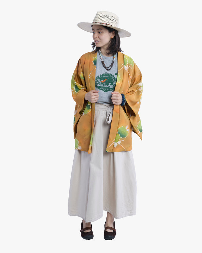 Prospective Flow Wrap Skirt, Kyu, Natural Herringbone