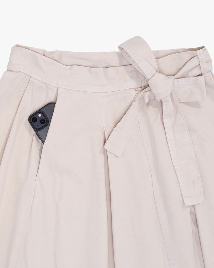Prospective Flow Wrap Skirt, Kyu, Natural Herringbone