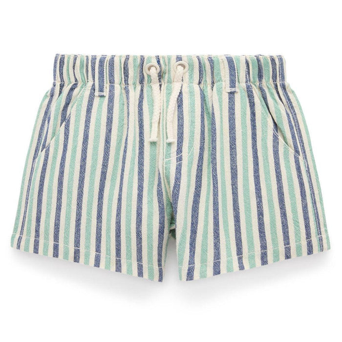 Purebaby - Organic Cotton Shorts - Multi Stripe-Bottoms-0-3M-Posh Baby