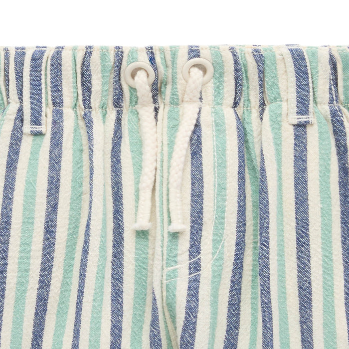 Purebaby - Organic Cotton Shorts - Multi Stripe-Bottoms-0-3M-Posh Baby