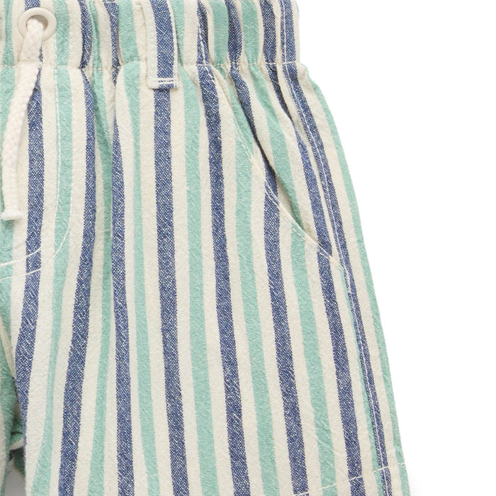 Purebaby - Organic Cotton Shorts - Multi Stripe-Bottoms-0-3M-Posh Baby