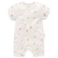 Purebaby - Organic Shortie Romper - Blossom-Footies + Rompers (Basic)-Newborn-Posh Baby