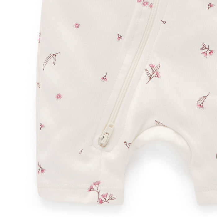 Purebaby - Organic Shortie Romper - Blossom-Footies + Rompers (Basic)-Newborn-Posh Baby