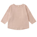 Quincy Mae - Organic Long Sleeve Tee - Coral Micro Stripe-Long Sleeves-0-3M-Posh Baby