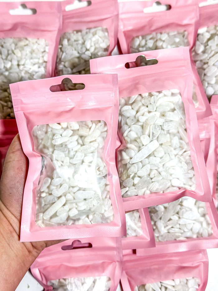 Rainbow Moonstone Crystal Chip Bag