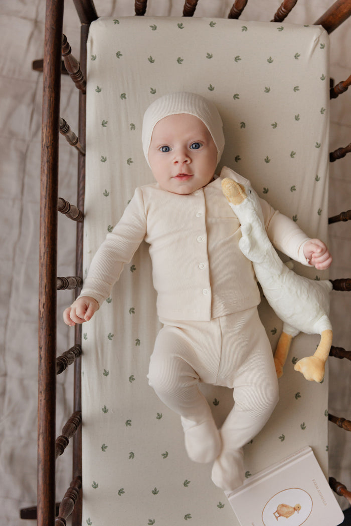 Ivory Ribbed Cardigan Set