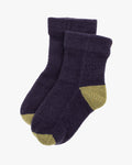 Room Socks, Bisque, Tehtava, Navy with Green Accents