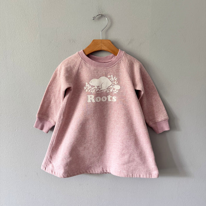 Roots / Pink sparkle crew dress / 18-24M