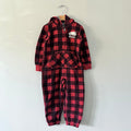 Roots / Red black plaid crew romper / 4T - 2 Available