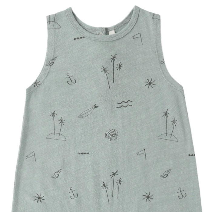 Rylee & Cru - Organic Tank Romper - Beach Days-Footies + Rompers (Fashion)-0-3M-Posh Baby