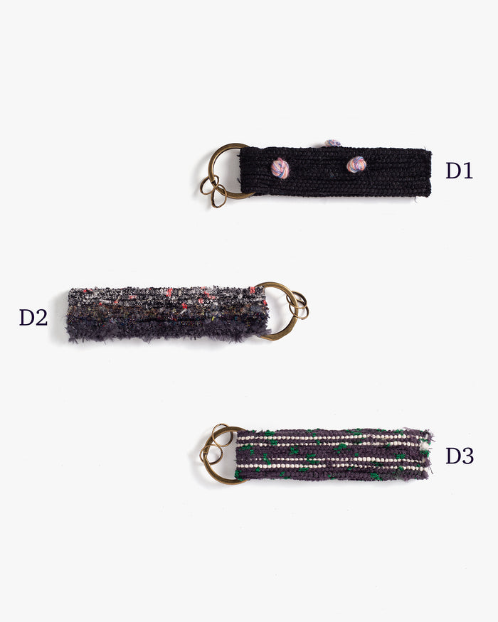 Sakiori Keychain, Nitta Textile Arts Inc., Hand Woven, Dark