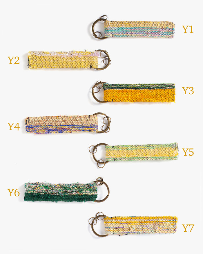 Sakiori Keychain, Nitta Textile Arts Inc., Hand Woven, Yellow