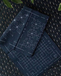 Sashiko Coaster Kit, Kofu Tsumugi, Navy