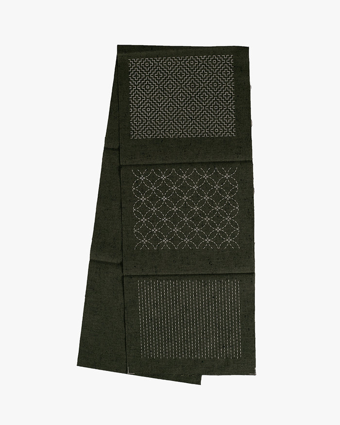 Sashiko Patch, Kofu-Tsumugi, Malachite Green