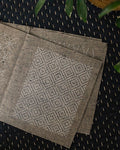 Sashiko Patch, Kofu-Tsumugi, Mouse Gray