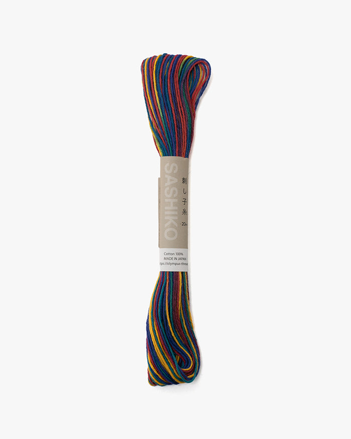 Sashiko Thread, Multi Color,  Blue Yellow