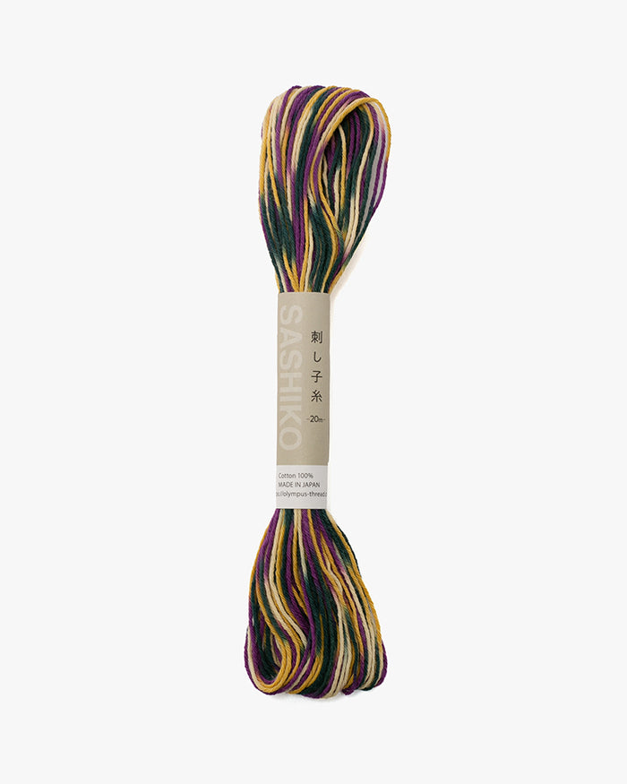 Sashiko Thread, Multi Color,  Purple Yellow