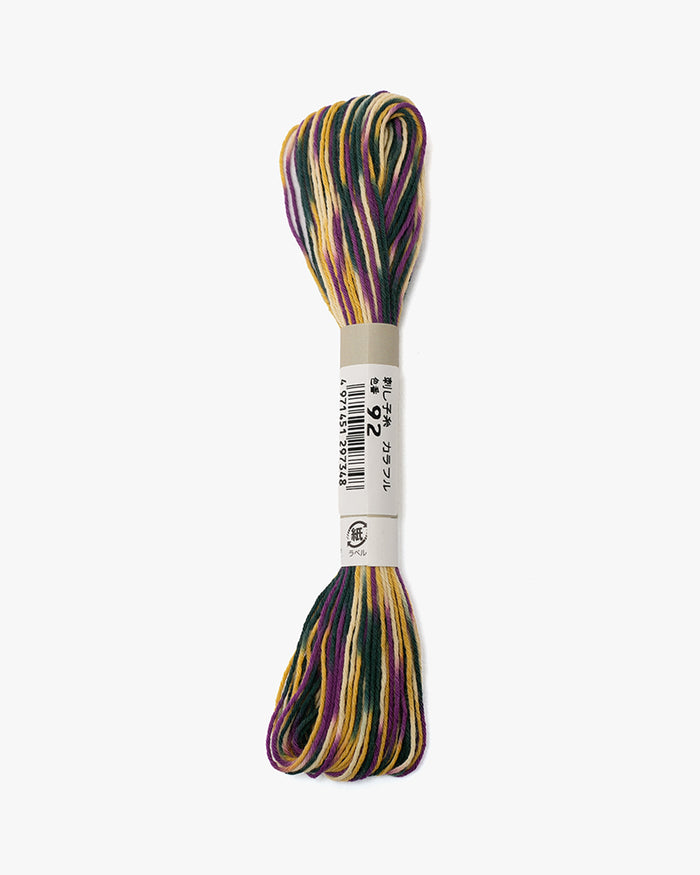 Sashiko Thread, Multi Color,  Purple Yellow
