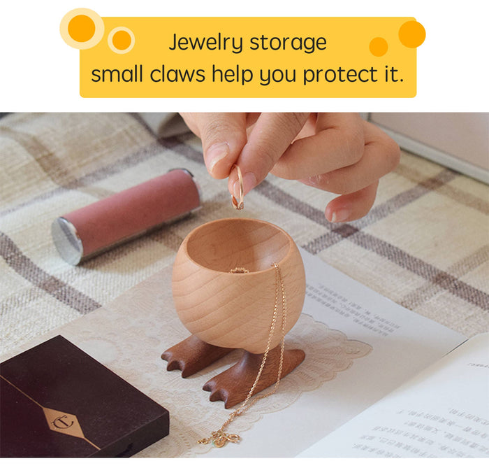 Senser Woodcraft, Wooden Egg Cup, Little Claw Design in Sapele & Beech