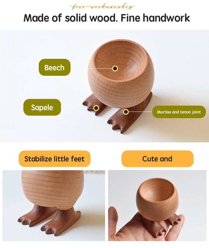 Senser Woodcraft, Wooden Egg Cup, Little Claw Design in Sapele & Beech