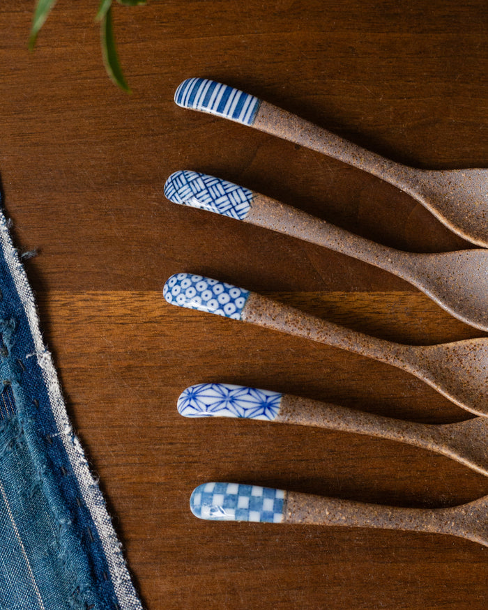 Shigaraki Hand-Painted Spoon, Ichiyama, Basket Weave