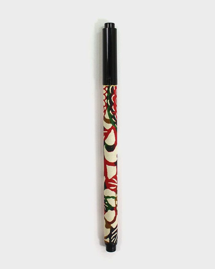 Shogado Calligraphy Brush Pen, Classic Series #12, Red Katazome Kiku