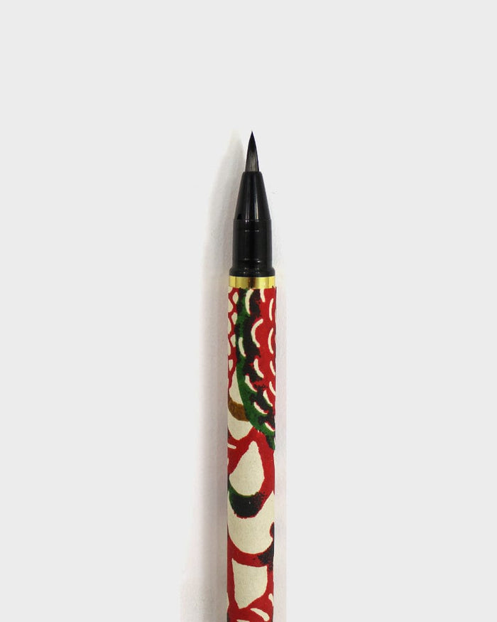 Shogado Calligraphy Brush Pen, Classic Series #12, Red Katazome Kiku