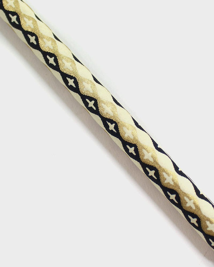 Shogado Calligraphy Brush Pen, Classic Series #18, Black and Gold Tachiwaku Cross