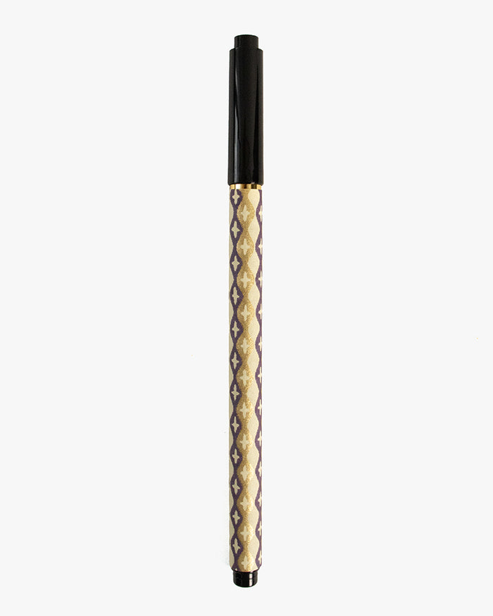 Shogado Calligraphy Brush Pen, Classic Series #21, Purple and Gold Tachiwaku Cross