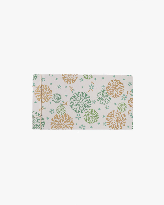 Shogado Memo Pad, Chic Series #5 Green and Gold Yuki Kessho